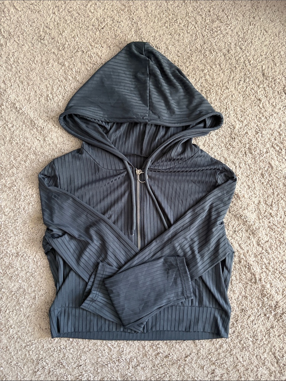 Discovery Black Ribbed Hoodie & Drawstring Pants Set - Picture 3 of 3